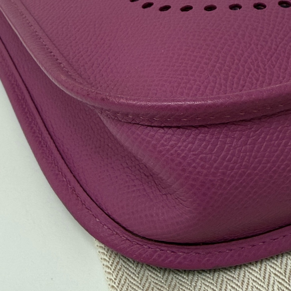 RARE Hermes Purple Evelyn TPM Epsom Mini Shoulder Handbag with ALL Leather STRAP - Picture 10 of 13
